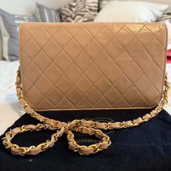 CHANEL 24K  CC Classic Vintage Single Flap Bag Timeless Chain Purse - Picture 2 of 7